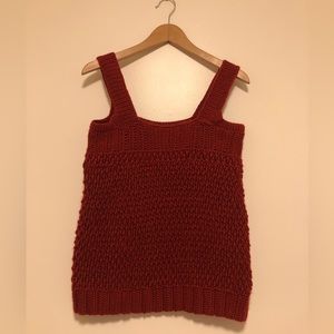 Blood red boxy knit tank top 🧶